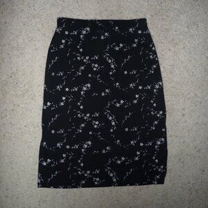 ING International Newport Group Floral Midi A-Line Skirt, Made in USA (S/M)